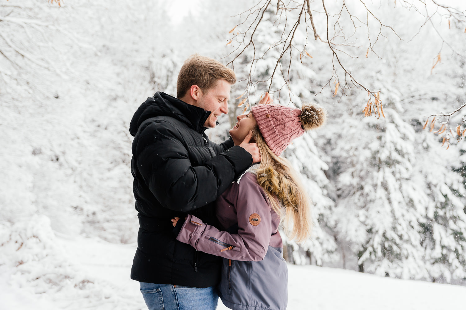 Paarshooting im Winter in Gmund